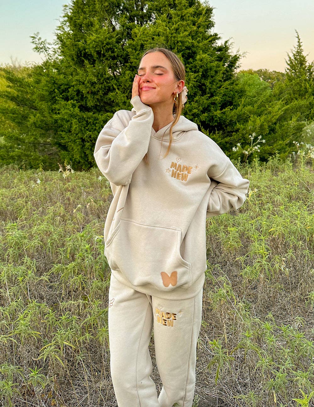 Made New Cream Unisex Hoodie: XL