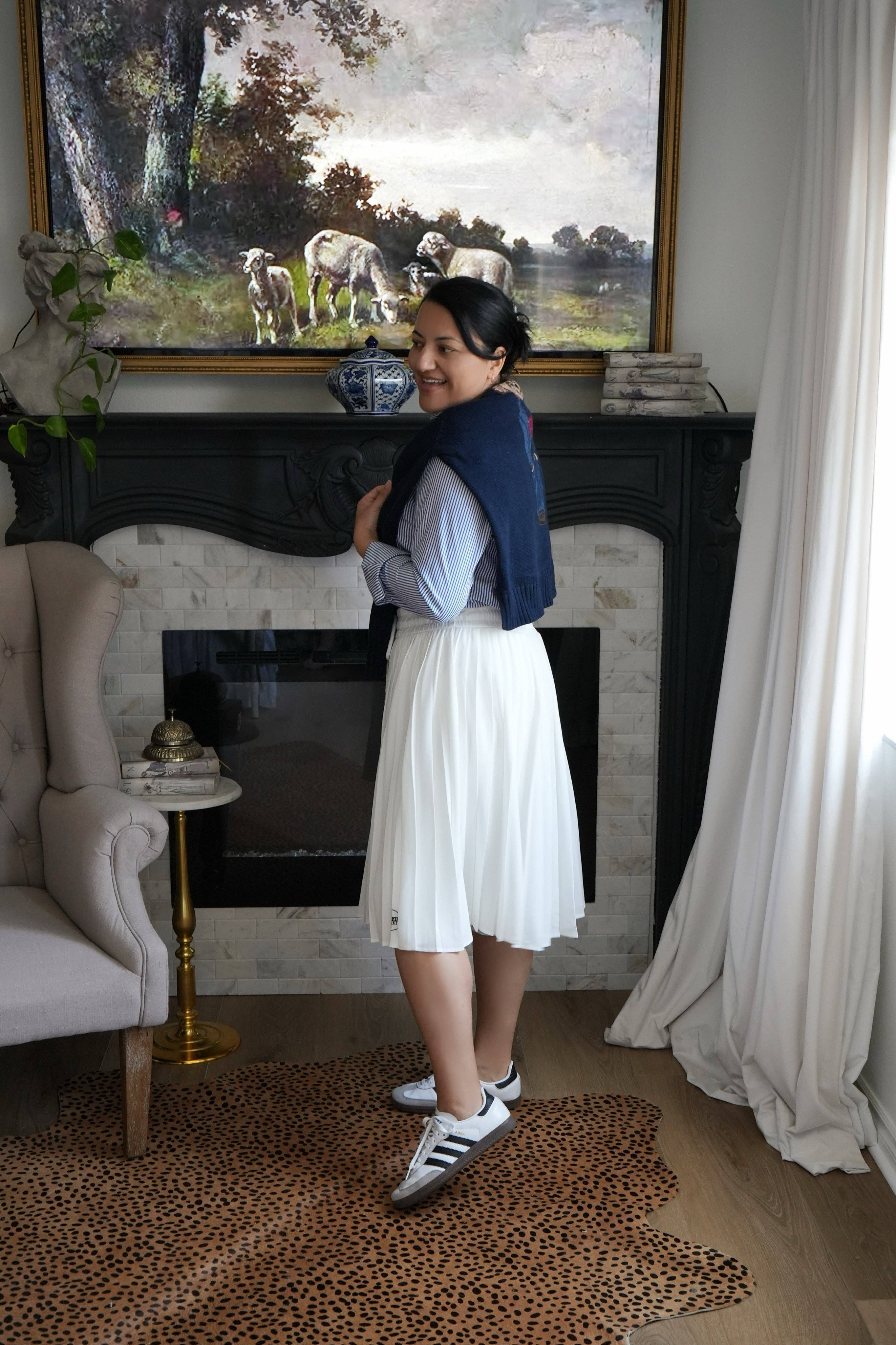 Patagonia Off White Pleated Athletic Skirt