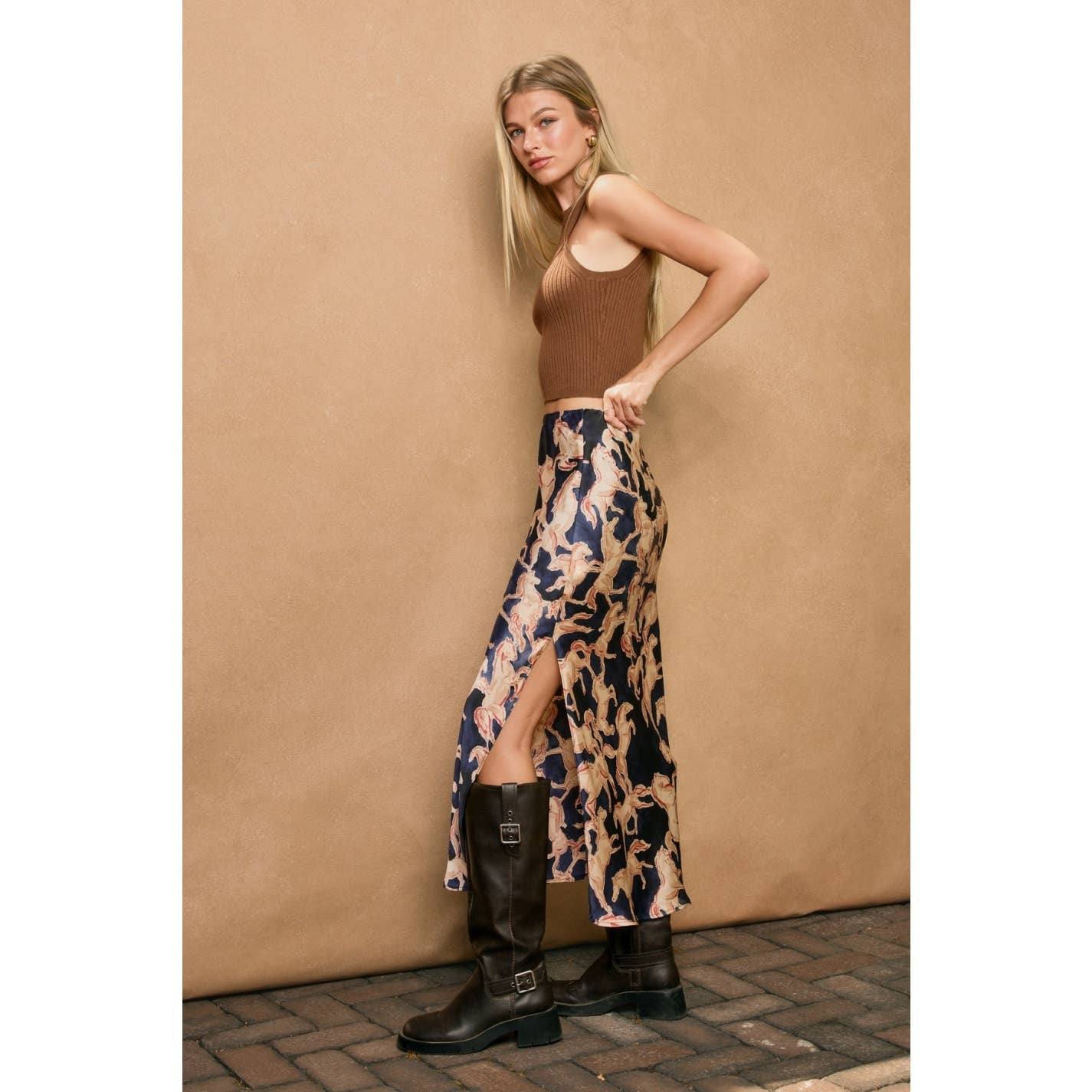 Wild Horse satin Skirt