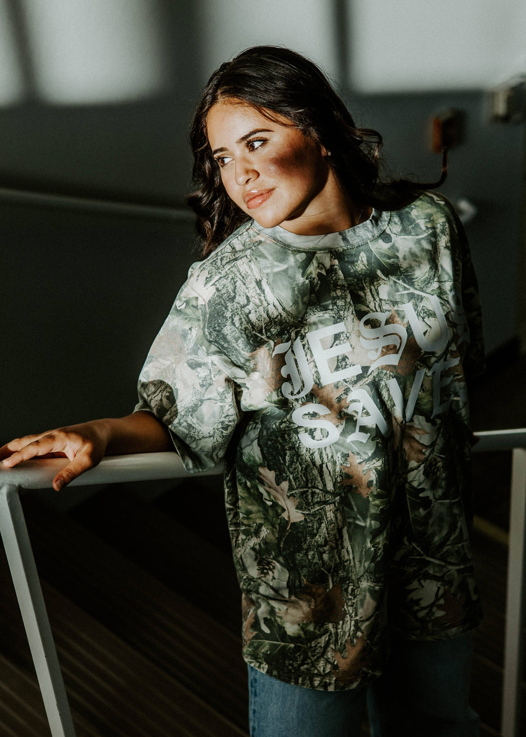 Jesus Saves Unisex Camo: Sage