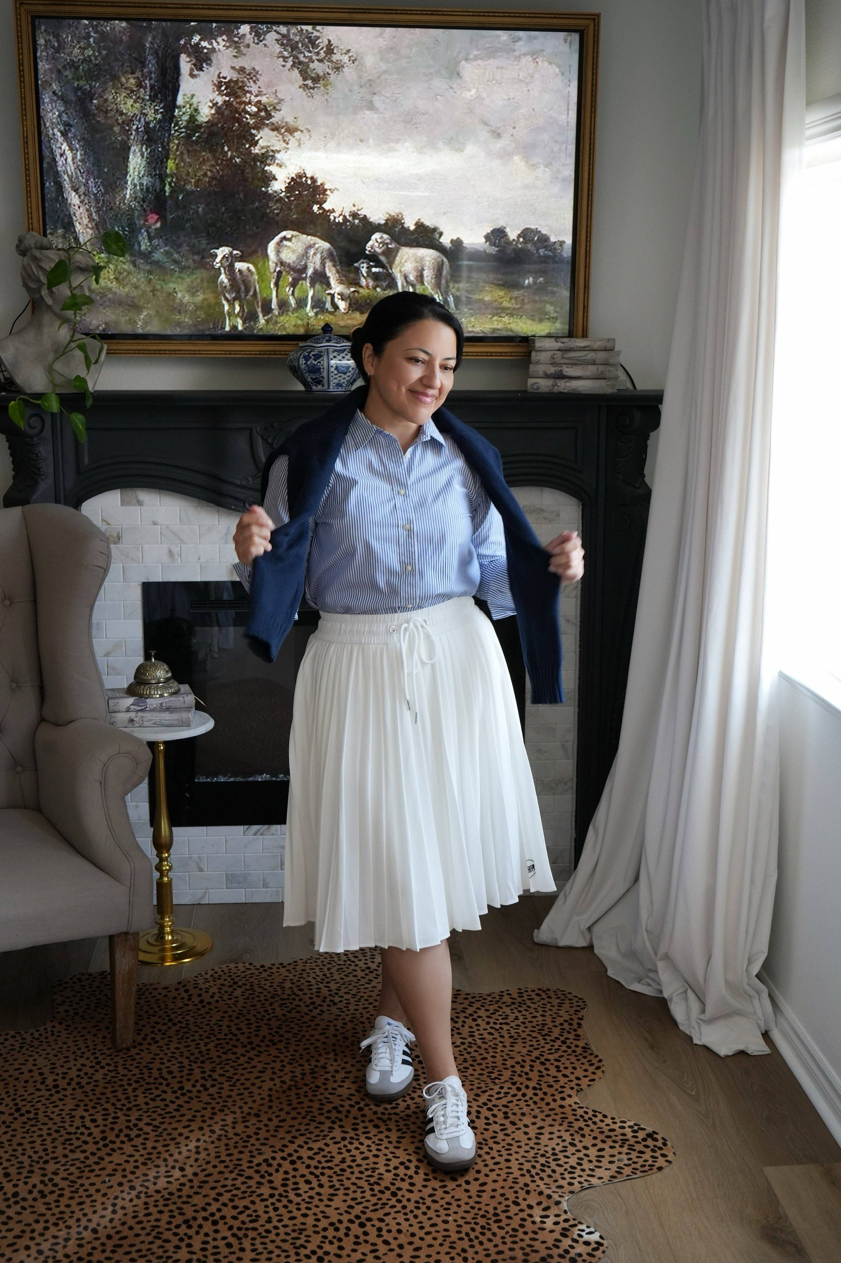 Patagonia Off White Pleated Athletic Skirt