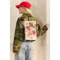 Camo Sequins Contrast Jacket: Camo Floral