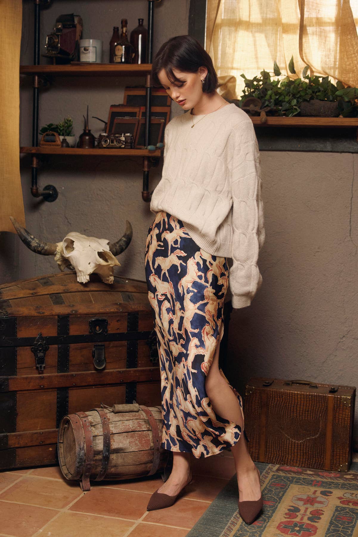 Wild Horse satin Skirt