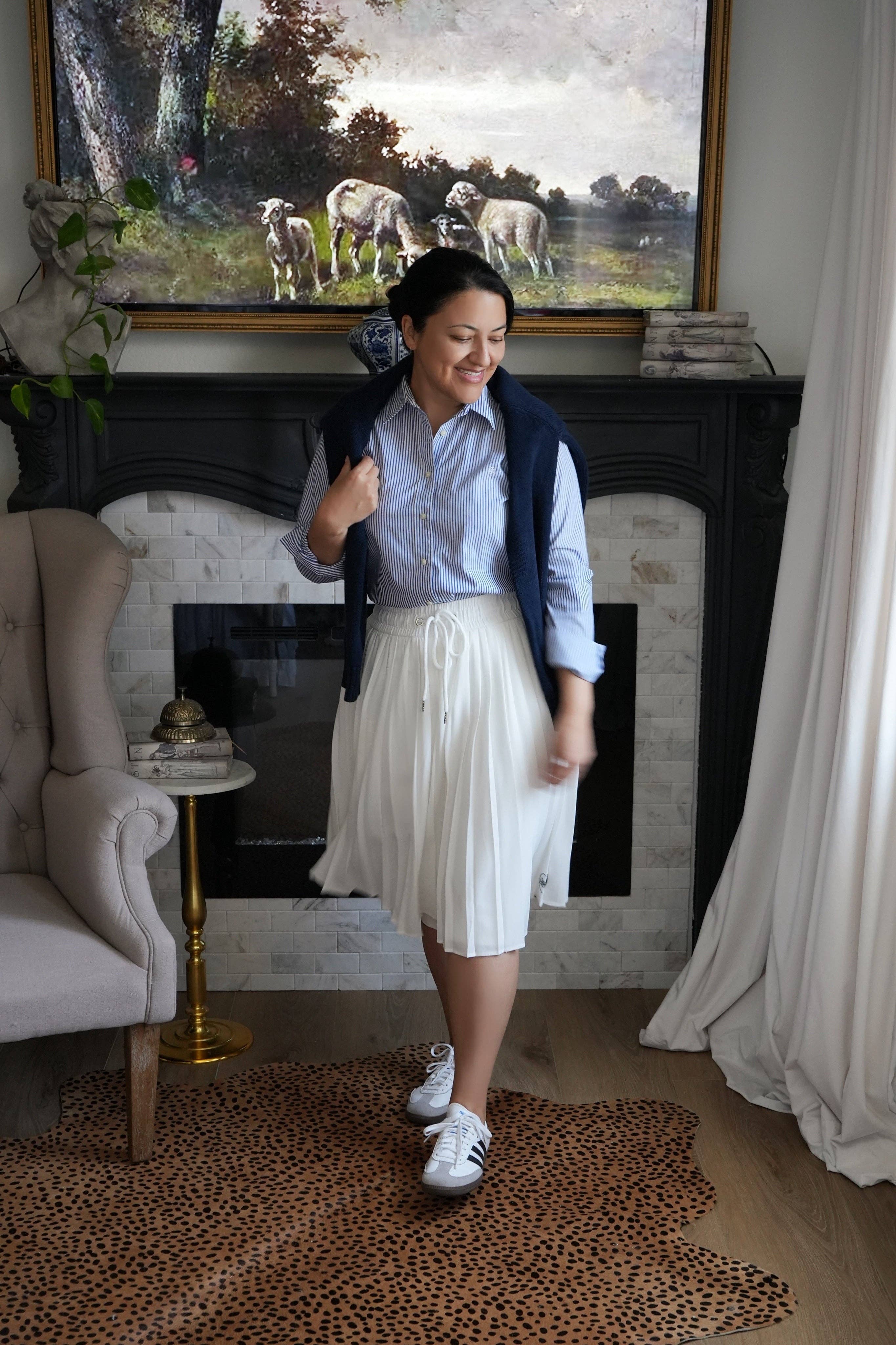 Patagonia Off White Pleated Athletic Skirt