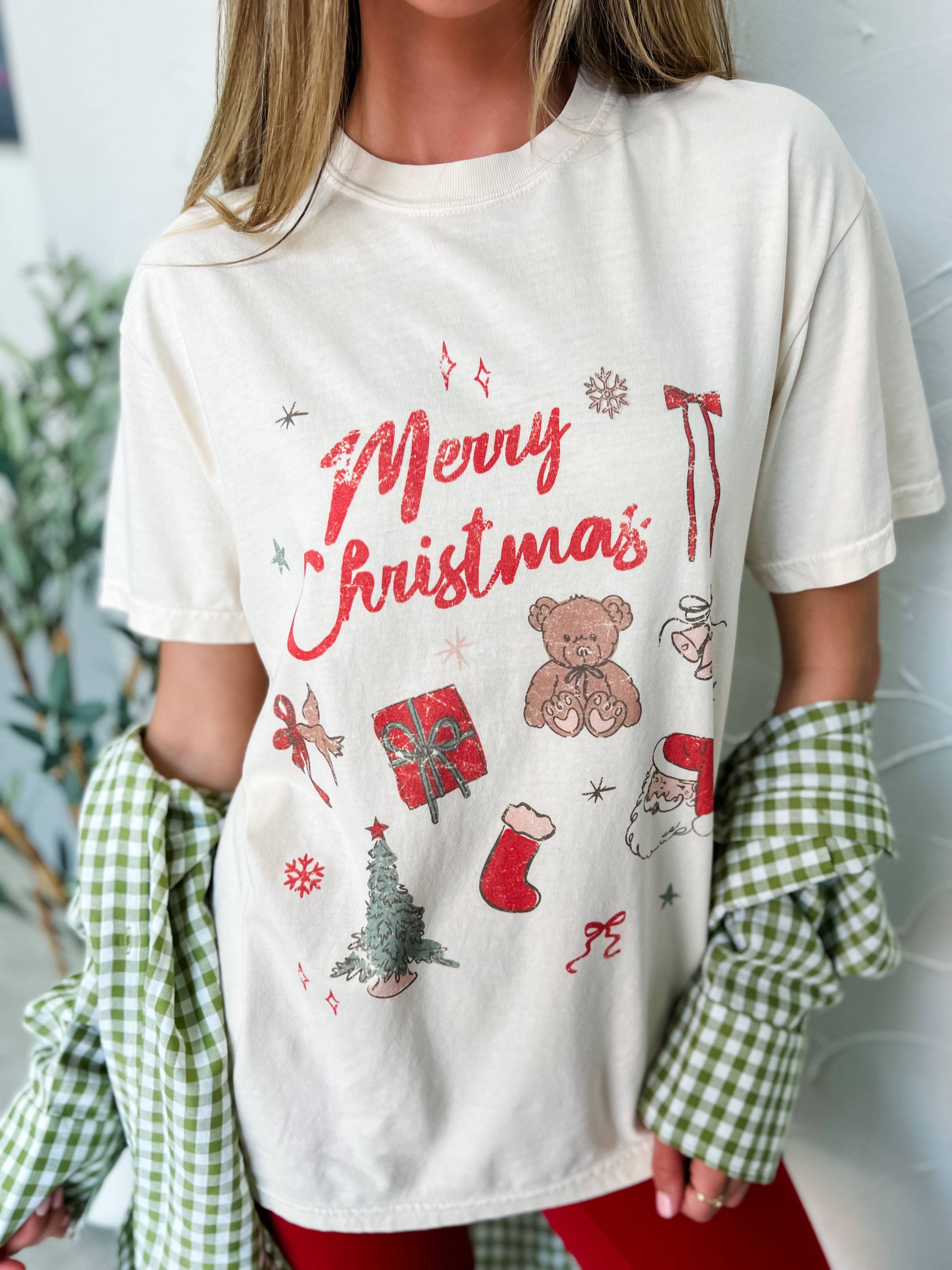 Merry Christmas Doodle shirt Large