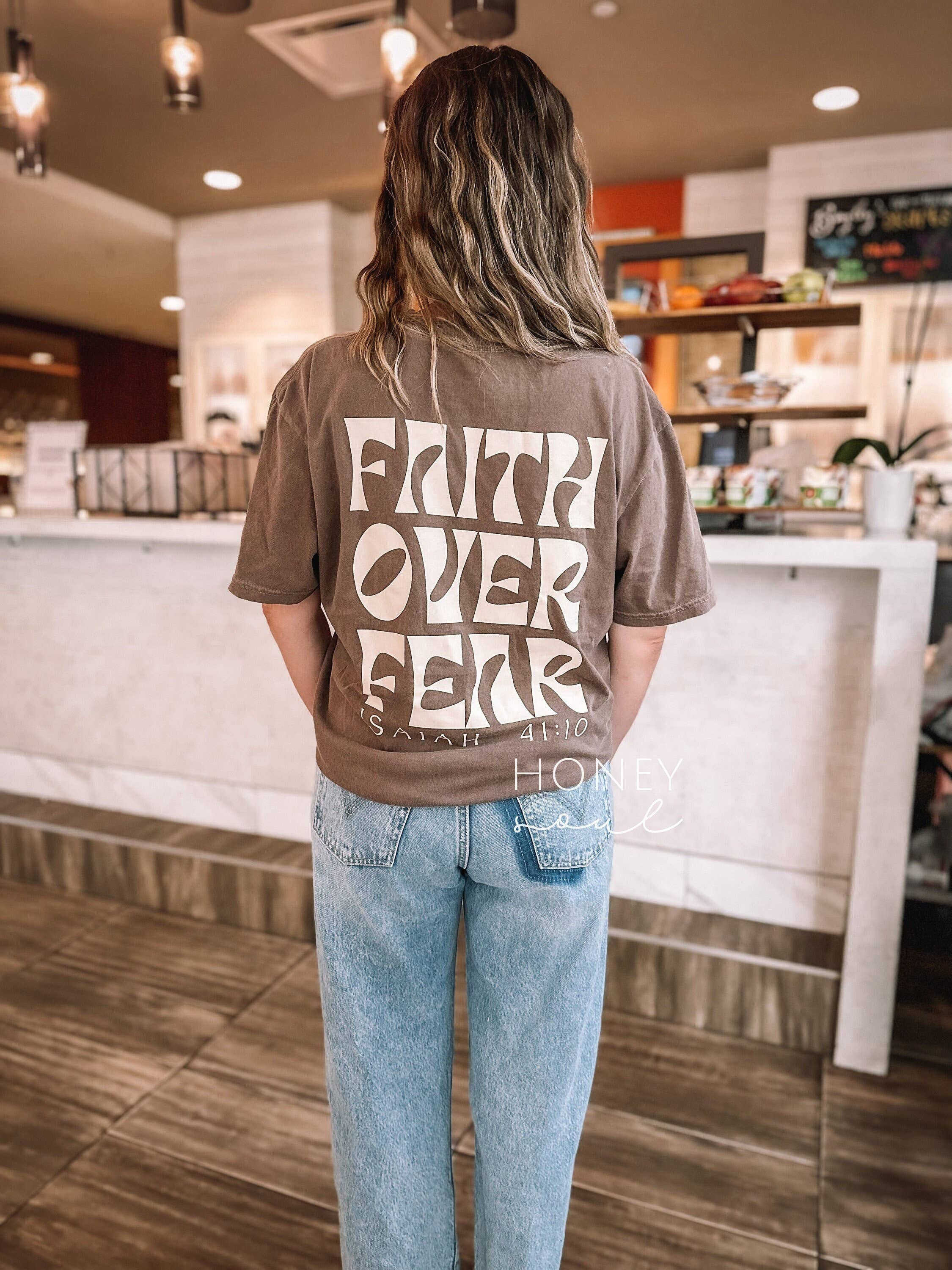 Faith Over Fear Graphic Tee: Espresso