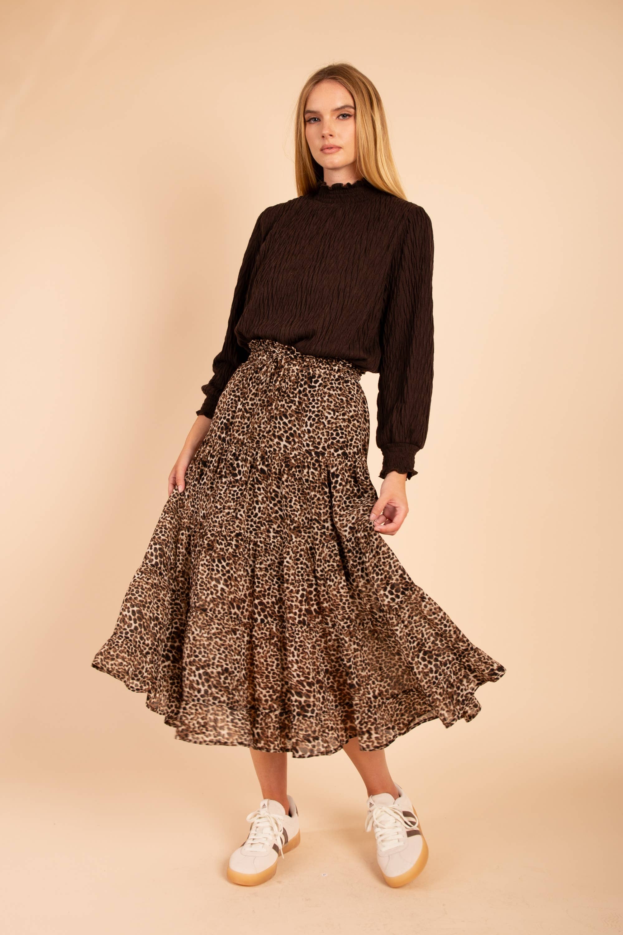 Animal Printed Maxi Skirts: LEOPARD