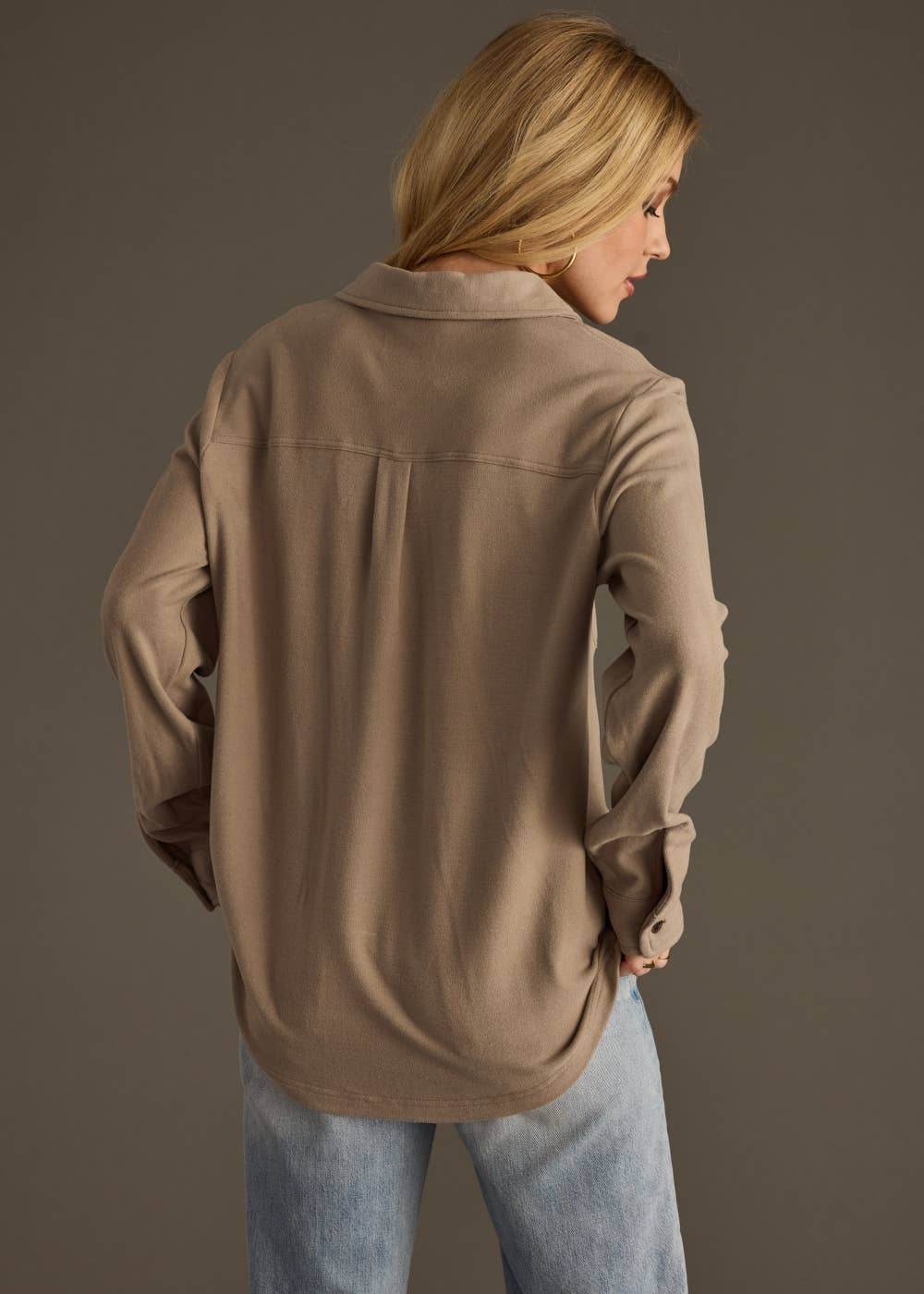 Taupe Super Soft Button Up Shirt