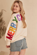 OVERSIZE Christmas Sweater with Lettering: Ivory