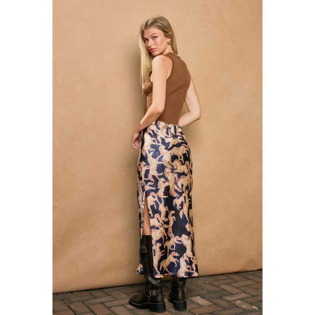 Wild Horse satin Skirt