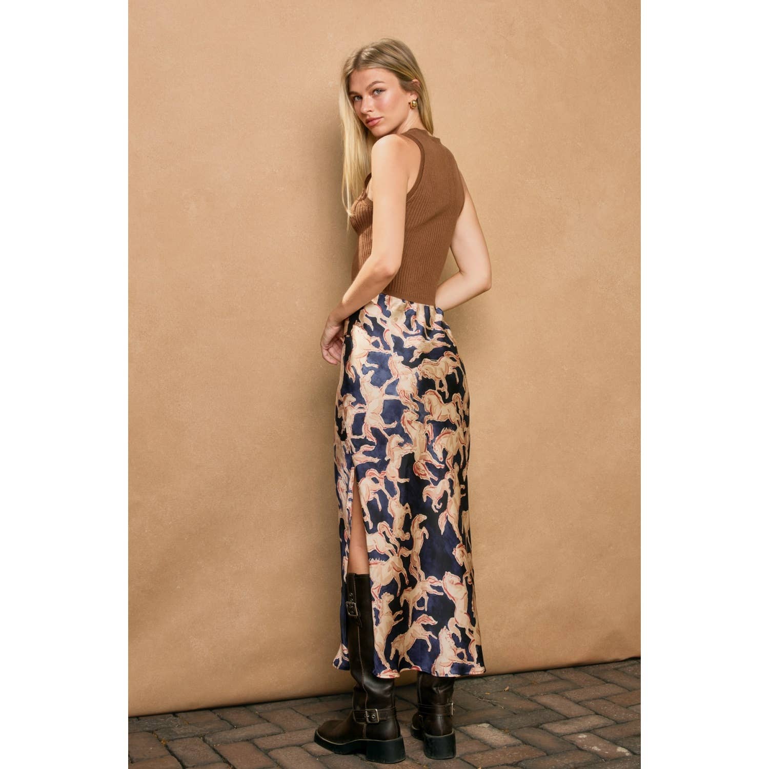 Wild Horse satin Skirt