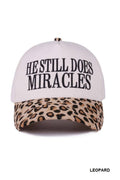 He Still Does Miracles Two Tone Canvas Cotton Cap: LEOPARD / 1(ONE SIZE)