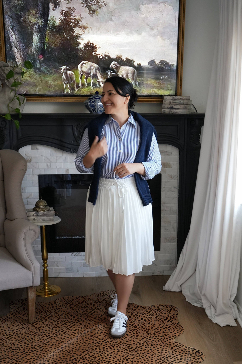 Patagonia Off White Pleated Athletic Skirt