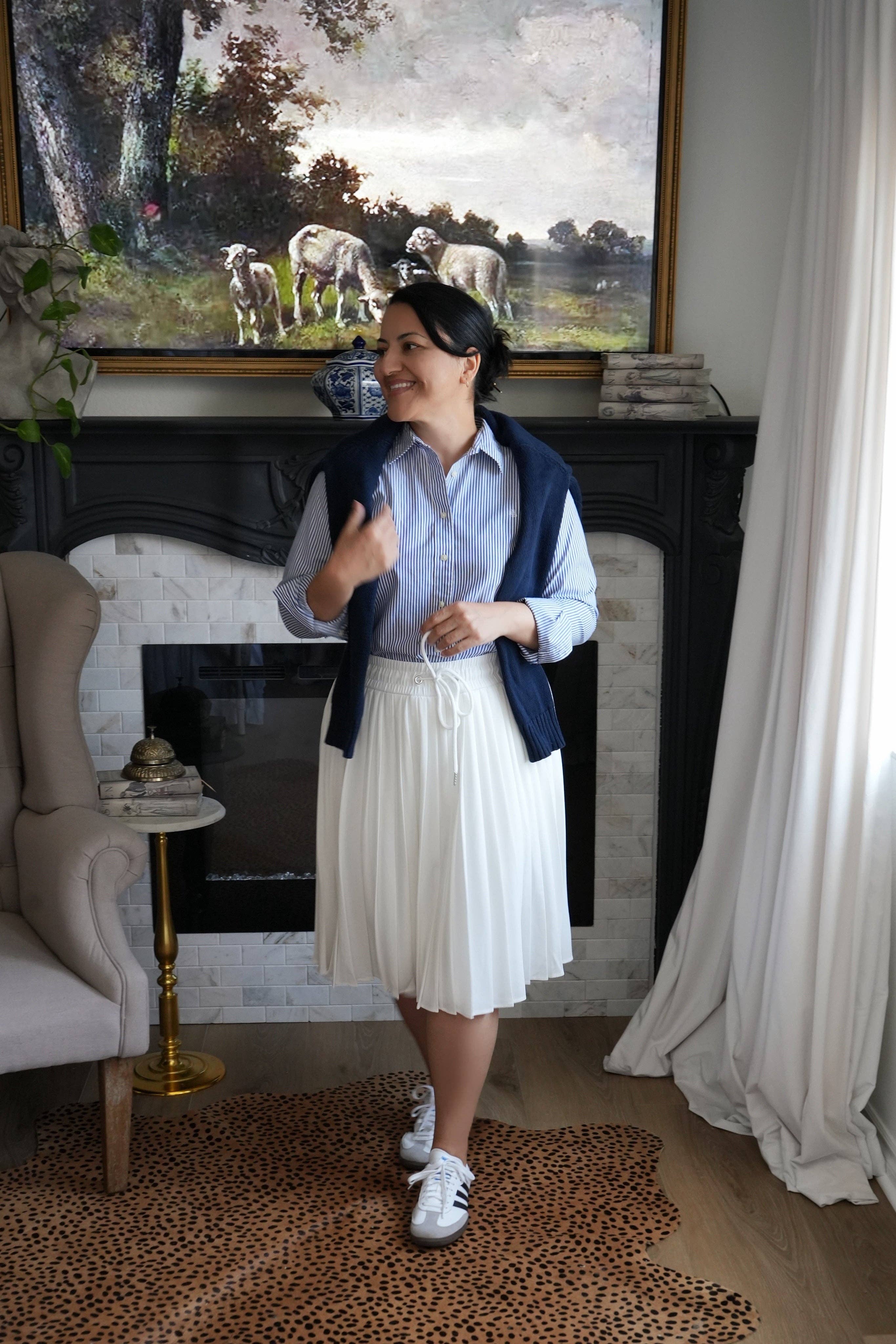 Patagonia Off White Pleated Athletic Skirt