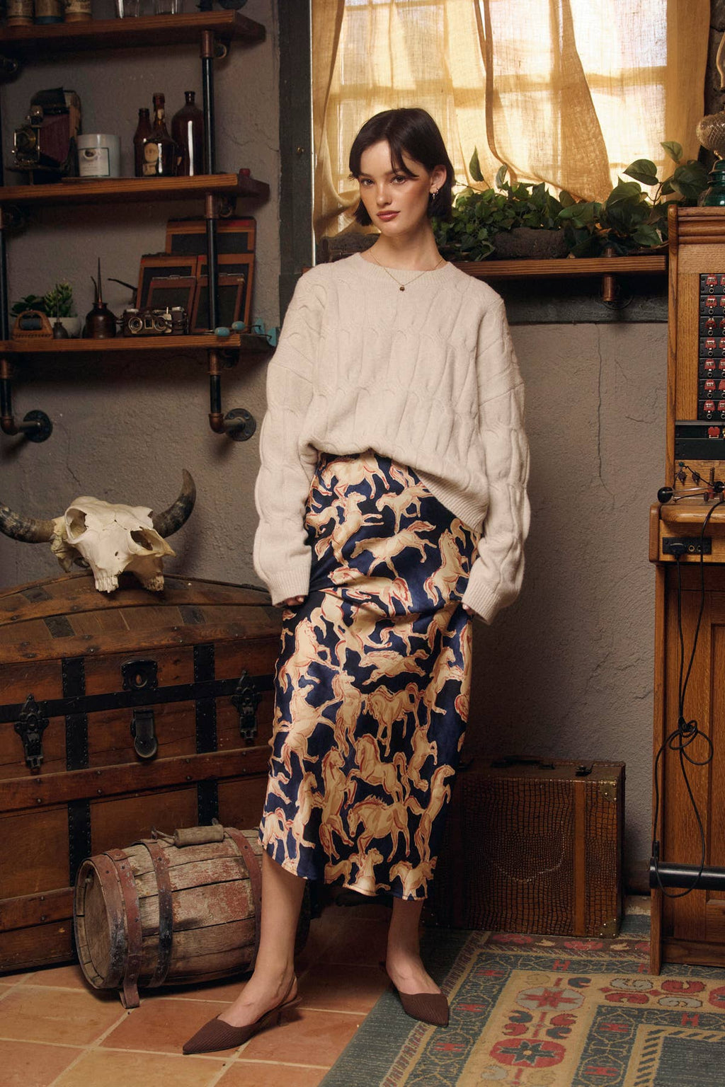 Wild Horse satin Skirt