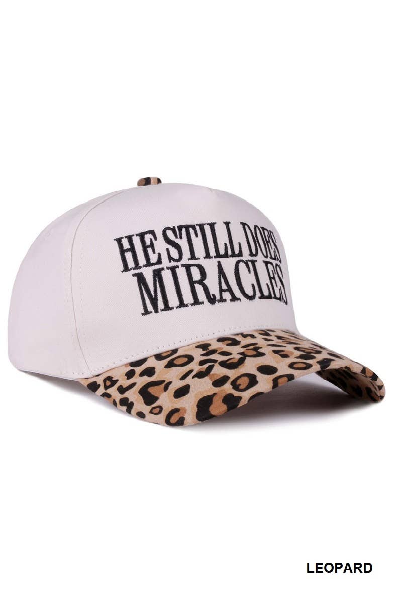 He Still Does Miracles Two Tone Canvas Cotton Cap: LEOPARD / 1(ONE SIZE)