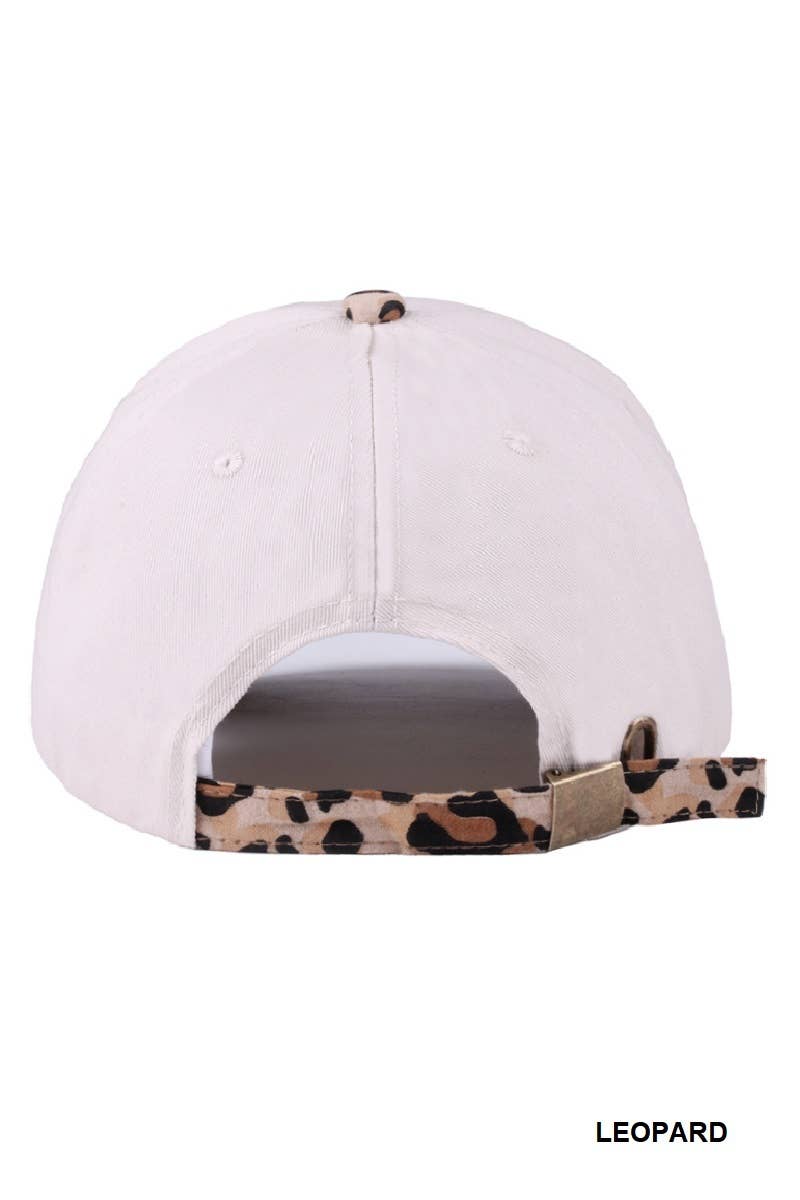 He Still Does Miracles Two Tone Canvas Cotton Cap: LEOPARD / 1(ONE SIZE)