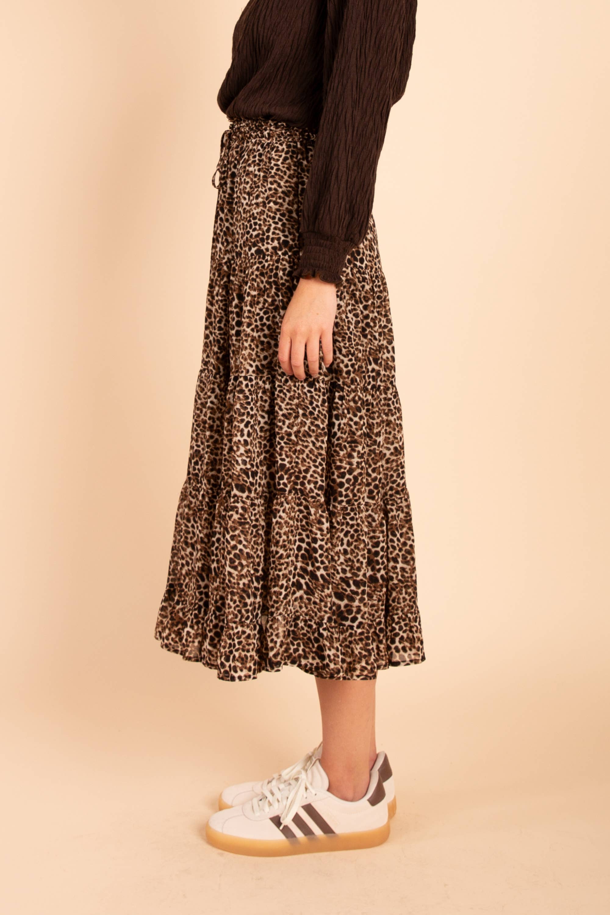Animal Printed Maxi Skirts: LEOPARD