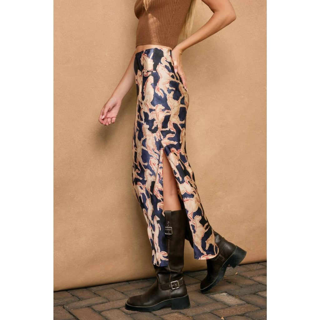 Wild Horse satin Skirt