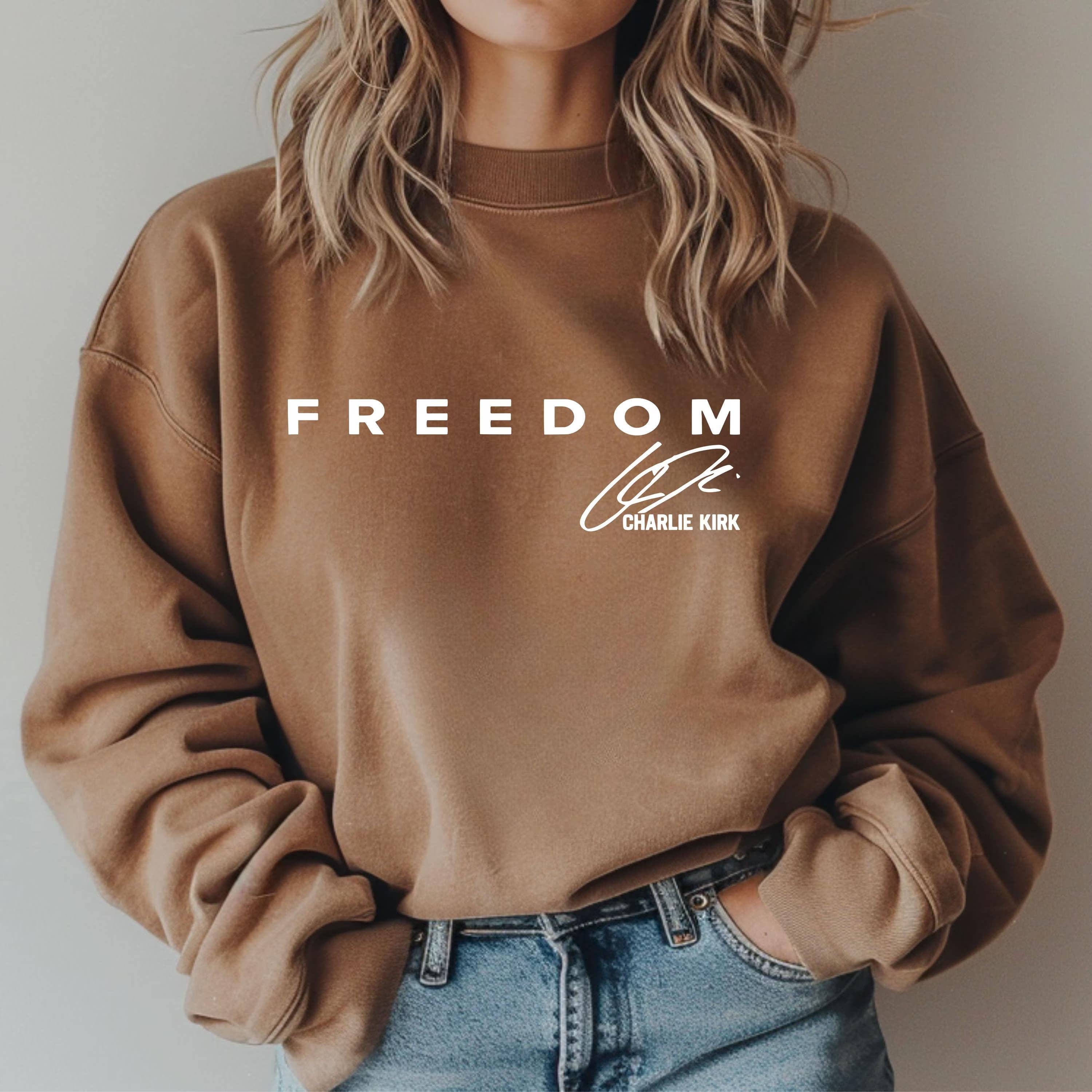 Freedom Sweatshirt Charlie Kirk Shirt Kirk Turning Point Con: Crimson