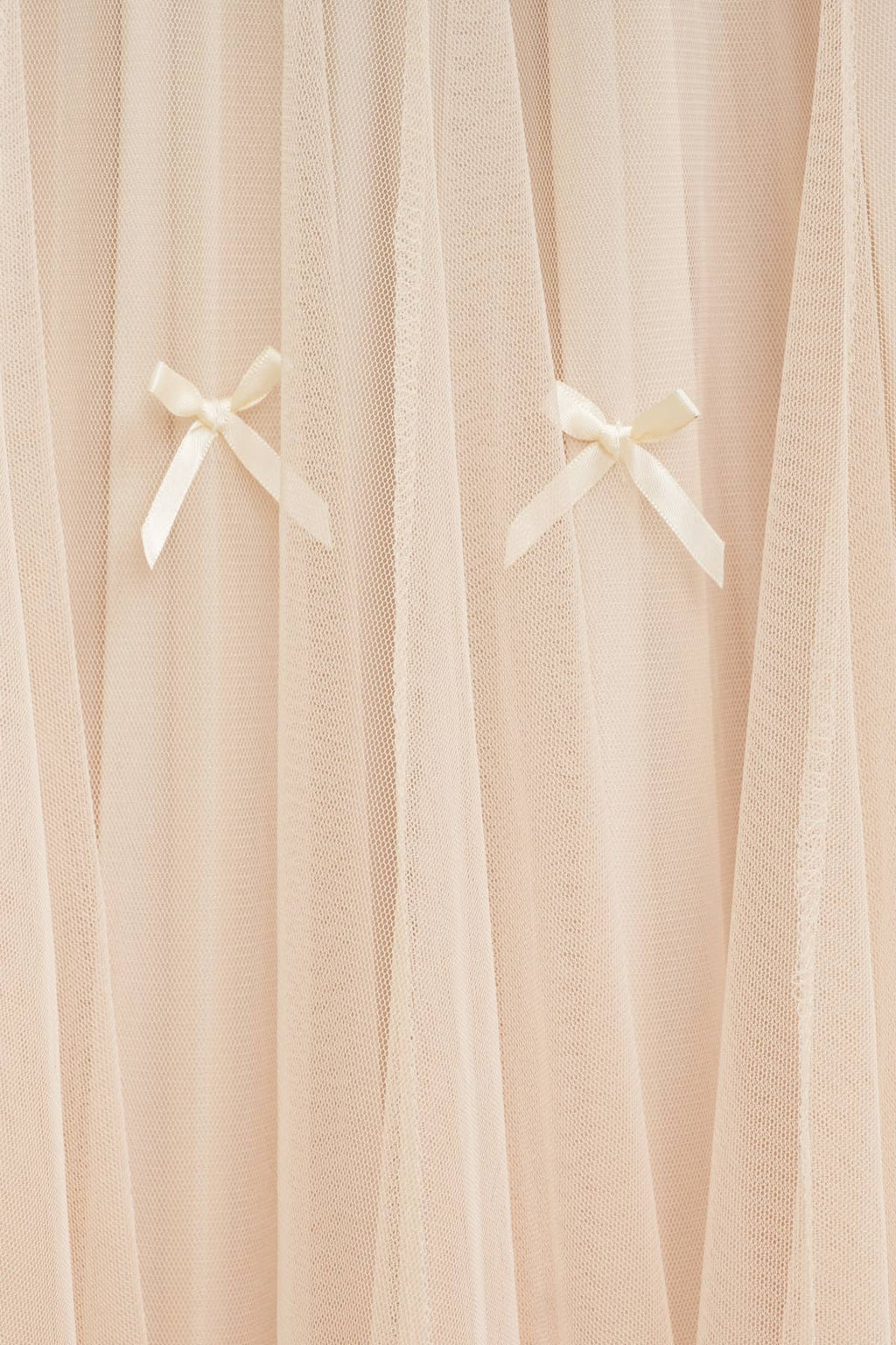 CS13400K - RIBBON DETAIL MESH MAXI SKIRT: Cream / M