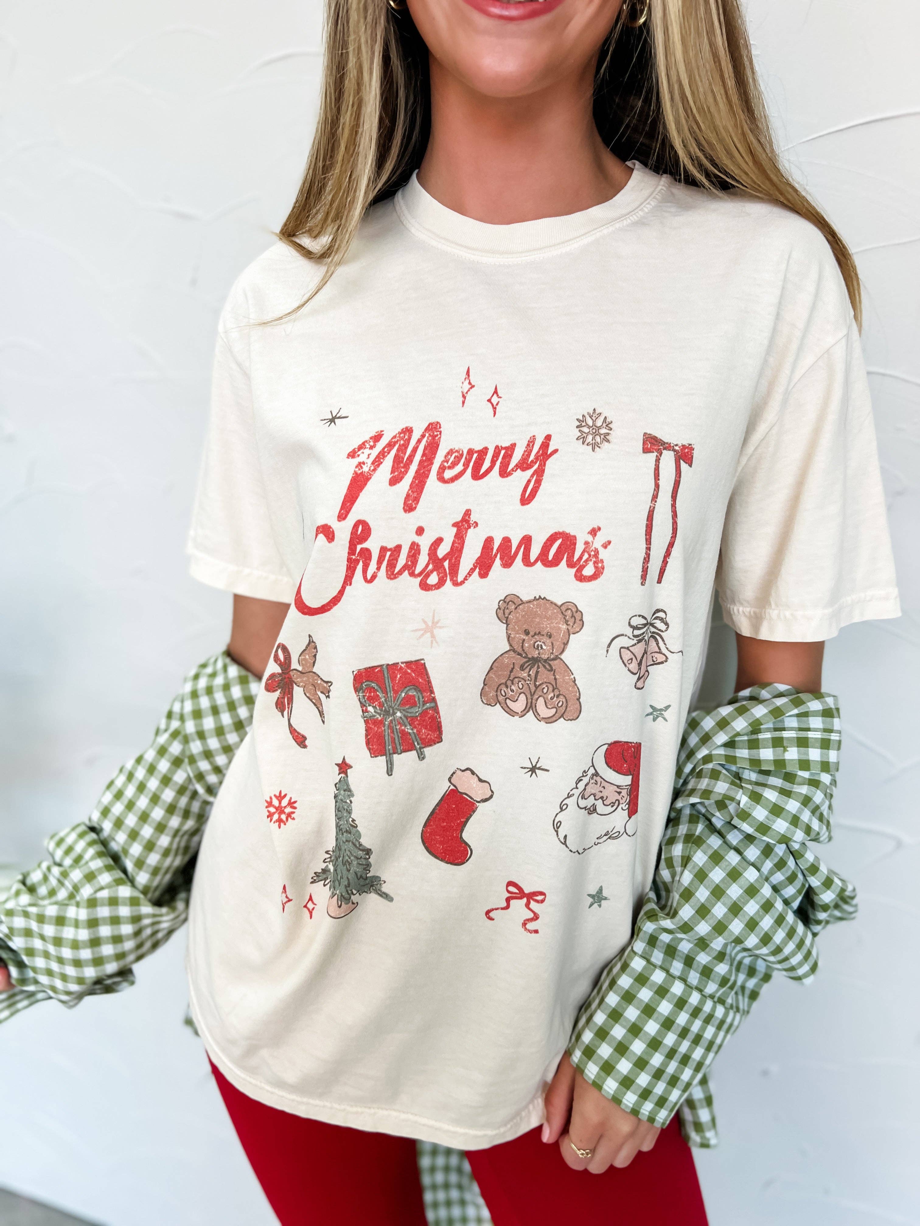 Merry Christmas Doodle shirt Small
