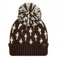 Brown Cross Beanie