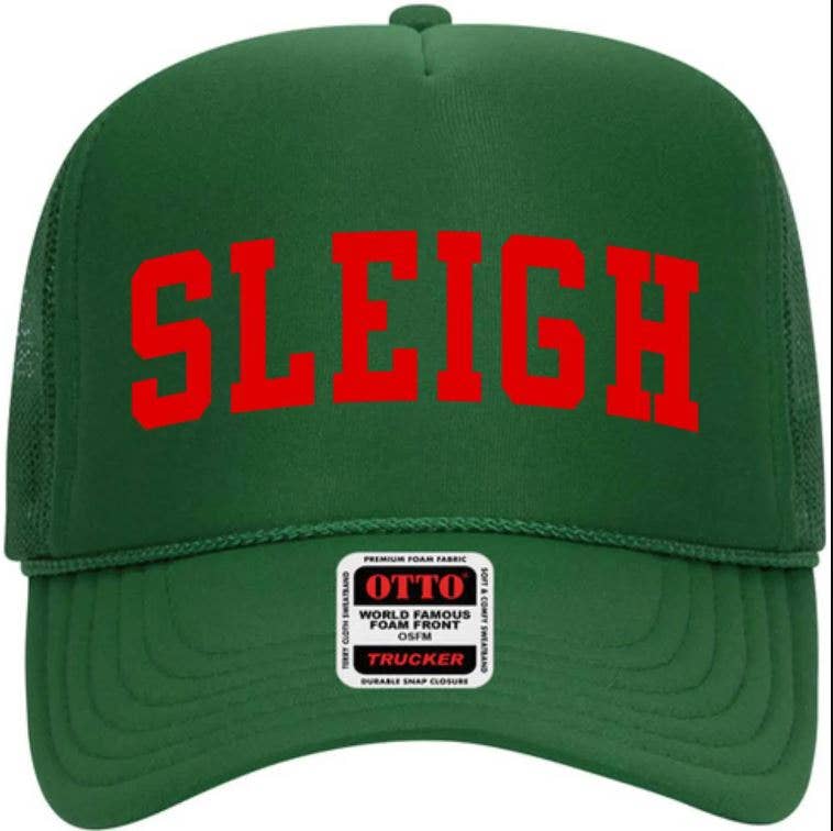 Sleigh Natural/Red Embroidered Hat