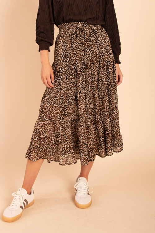 Animal Printed Maxi Skirts: LEOPARD