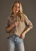 Taupe Super Soft Button Up Shirt