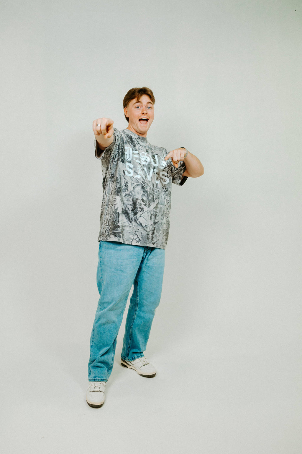 Jesus Saves Unisex Camo: Grey / M