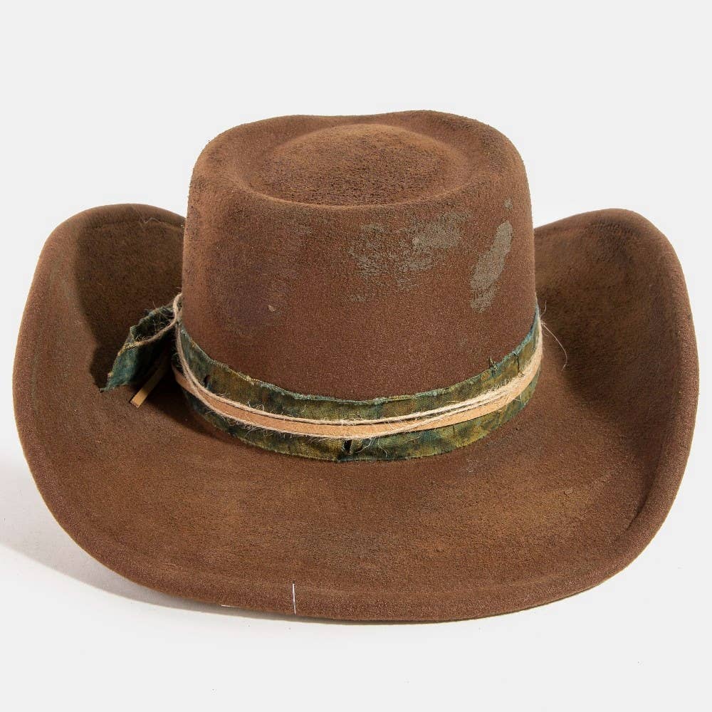 Vintage Safety Pin And Strap Western Cowboy Hat