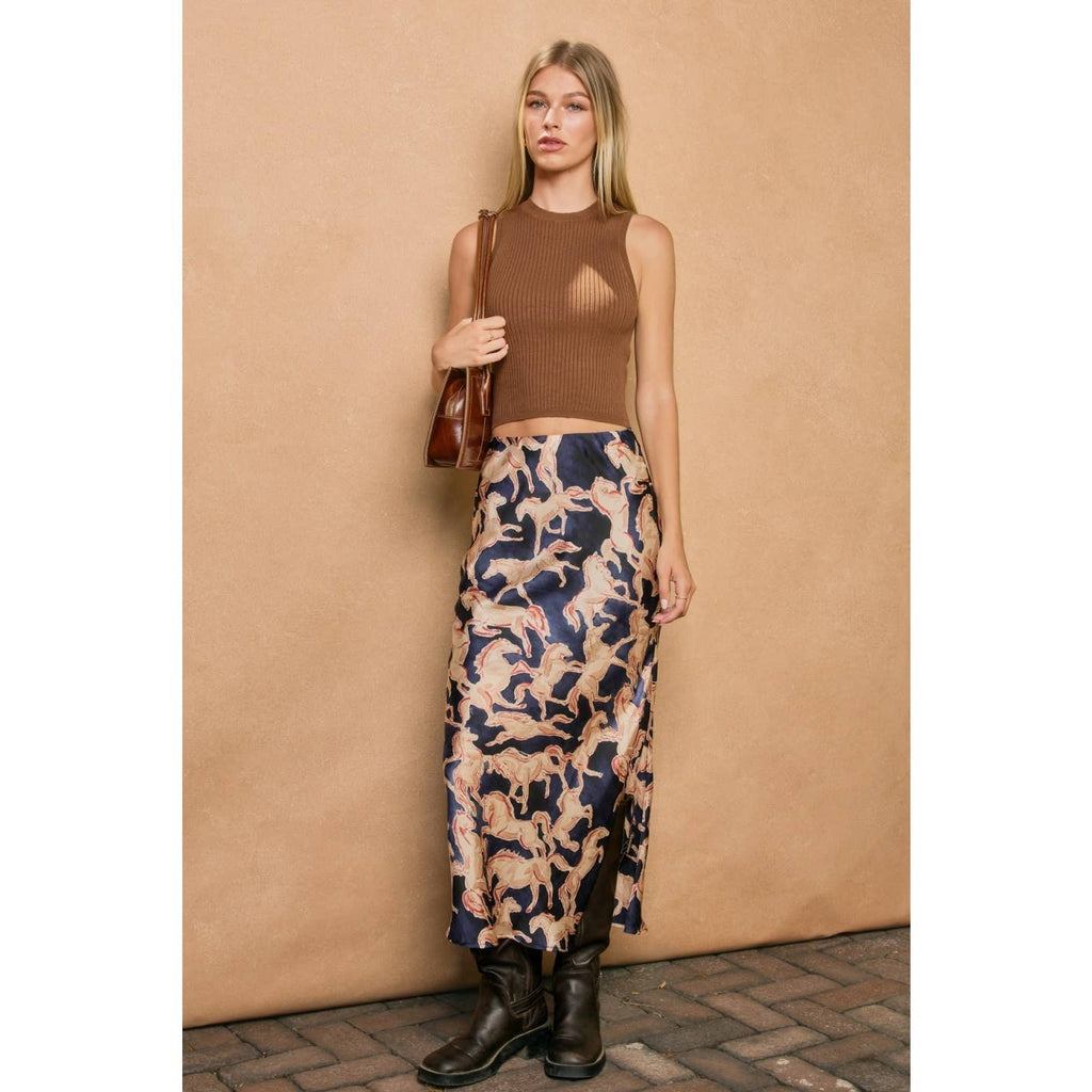 Wild Horse satin Skirt